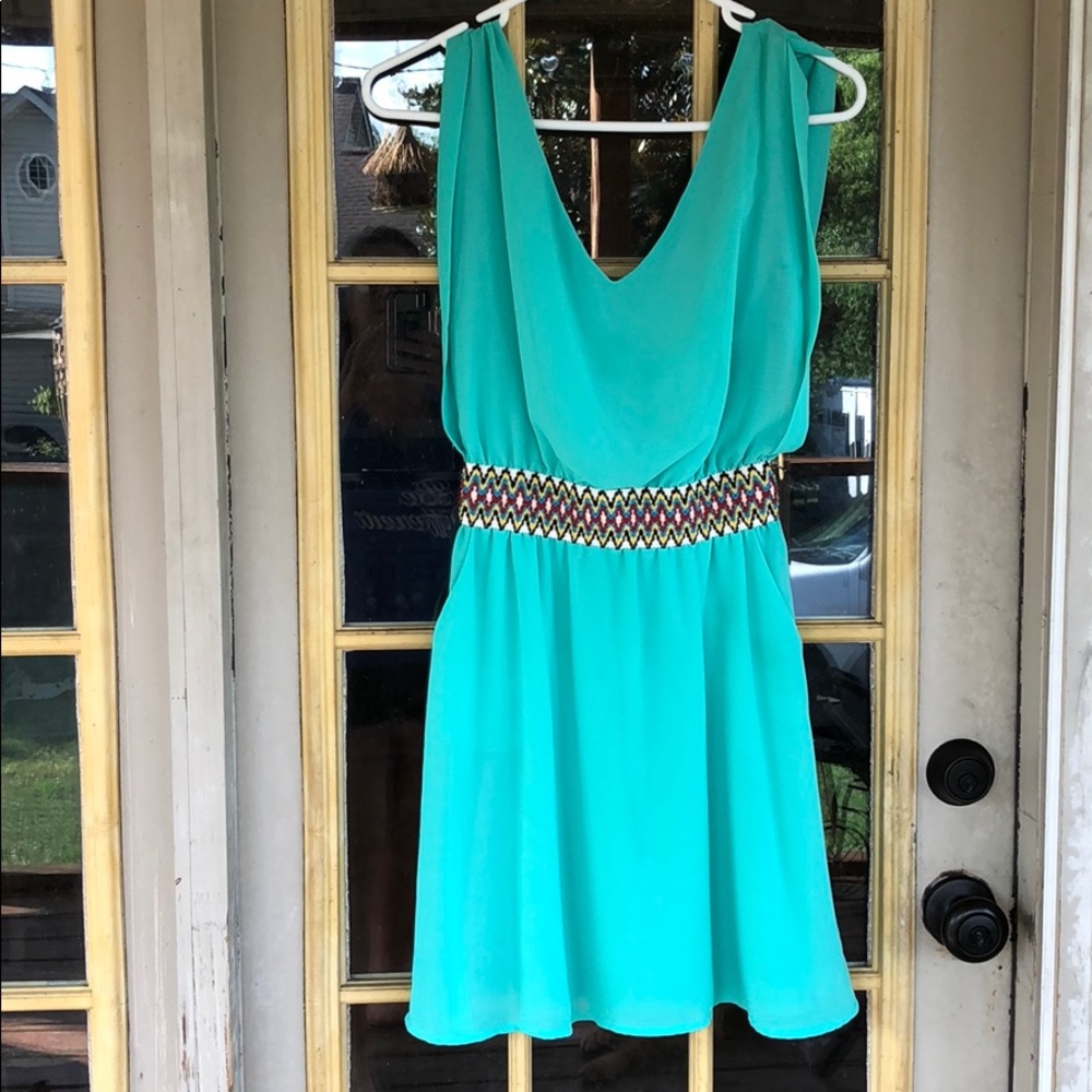 Entro Green sundress with pockets size small